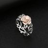 Retro Women Rose Flower Openwork Carved Finger Ring Party Jewelry Birthday Gift