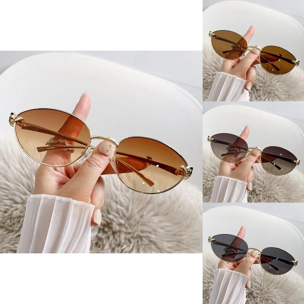 Retro Oval Metal Frame Sunglasses With Uv400 Protection For Fashion And Outdoors