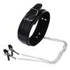 New Leather Choker Collar With Nipple Breast Clamp Clip Chain Couple SM Sex Toys for Woman Sex Tools Couples Adult Games%