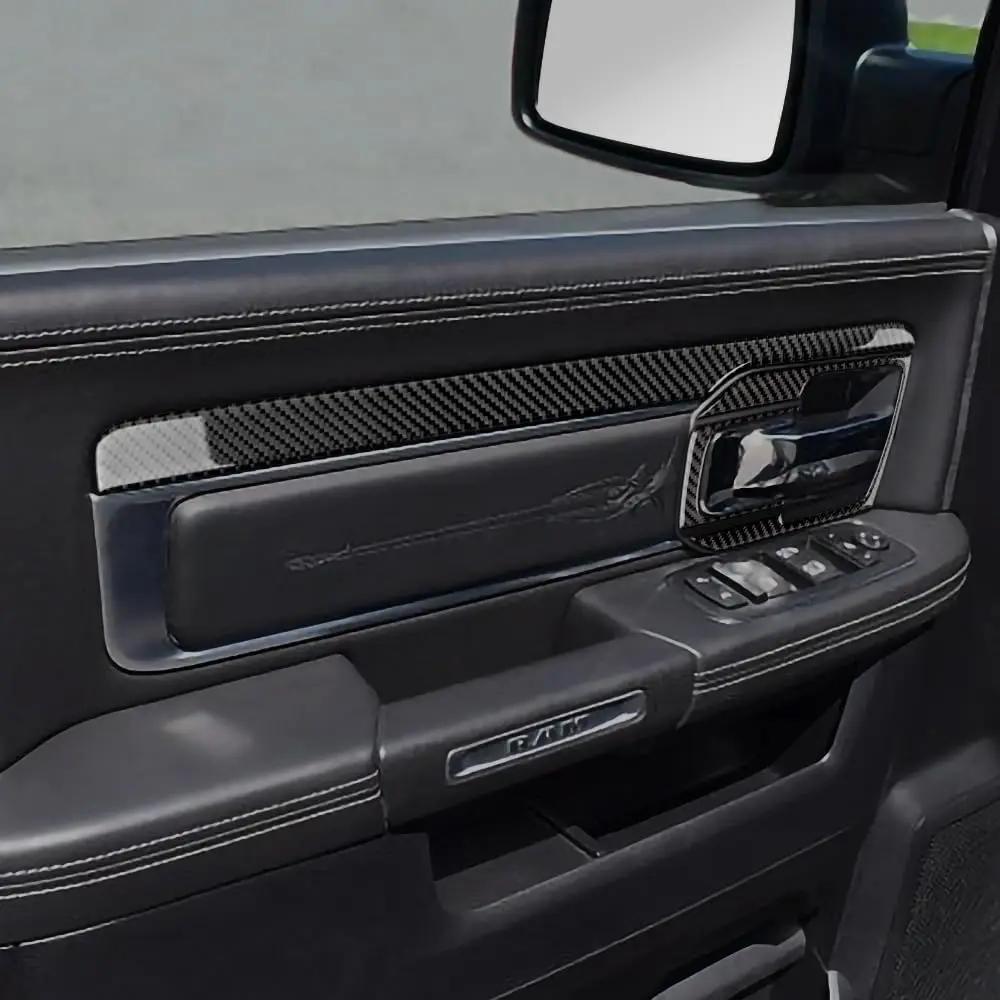 Carbon Fiber Door Panel Frame Cover for Dodge Ram 1500 2500 3500 2016-2018 Interior Trim Moulding
