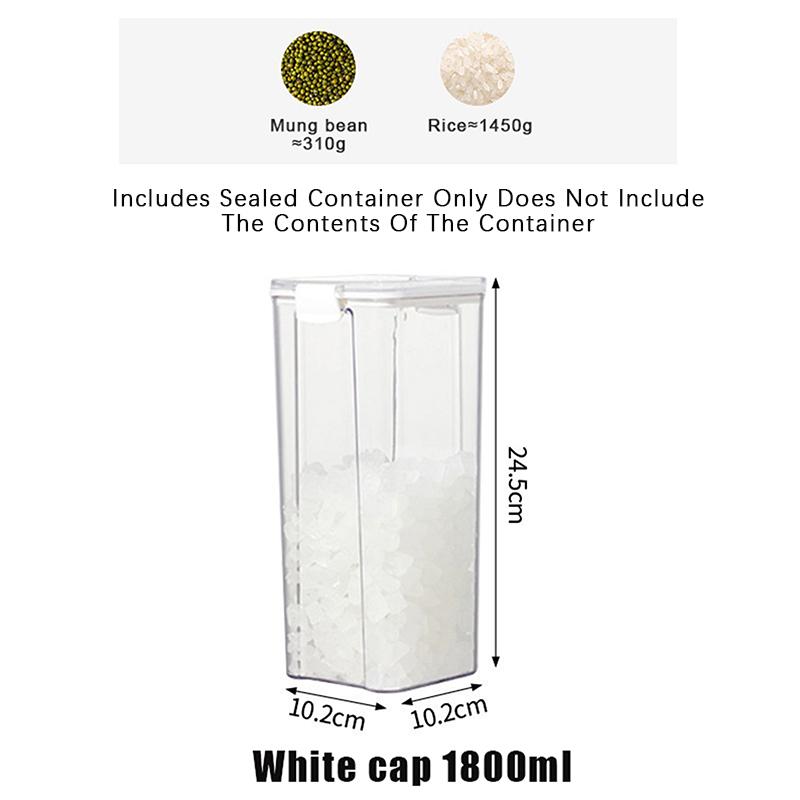 Transparent Food Storage Containers Kitchen Storage Airtight Cans Plastic Storage Boxes Stackable Food Storage Boxes