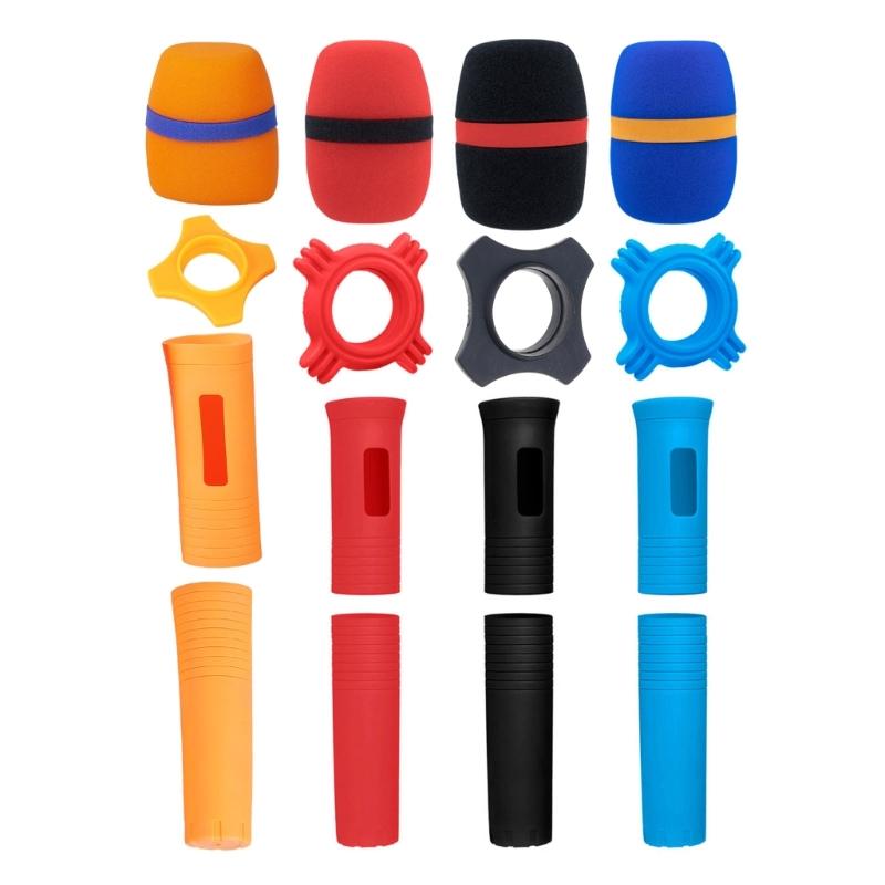 Silicone Cover Microphone Sleeve with Sponge WindShield Reduces Noise and Protects from Moisture Dust Clearly Sound