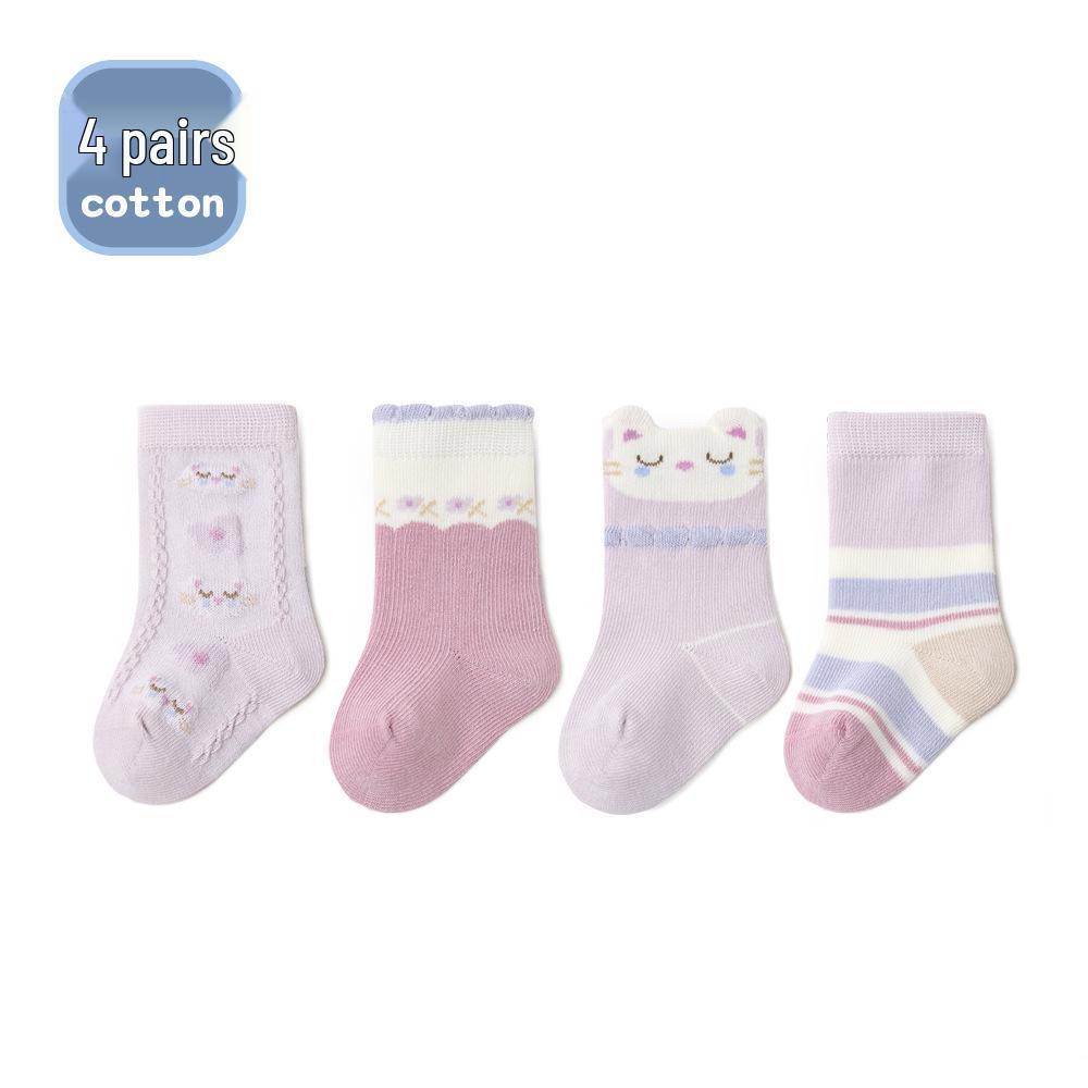 Cartoon Loose Cuff Cotton Baby Socks - Antibacterial and High Elastic for Spring/Autumn