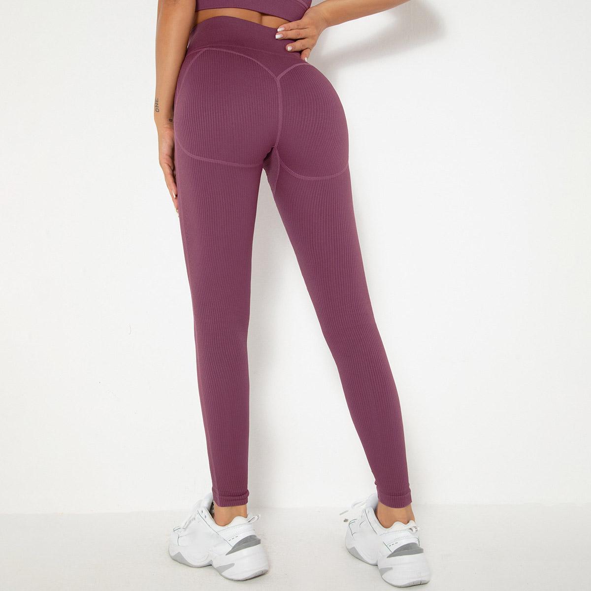 

Леггинсы для фитнеса с высокой талией, женские леггинсы с эффектом пуш-ап, тренировочные брюки, бесшовные леггинсы для бега S