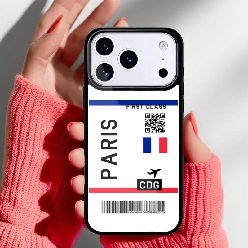 BOARDING PASS Phone Case for iPhone 17 16 15 14 13 Pro Max Back Cover for 12 11 Pro Coque