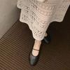 Sheepskin Version~ Soft-faced Round Head, Light Mouth, Thin Word with Mary Jane Shoes, Women's Versatile Flat-soled Summer Soft-soled Grandma Shoes