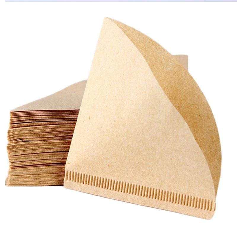 Filter Paper 01 02 V Shape Coffee Cup Filter Paper Barista Drip Coffee Filter Espresso Coffee Natural Paper Filter 40/100PCS