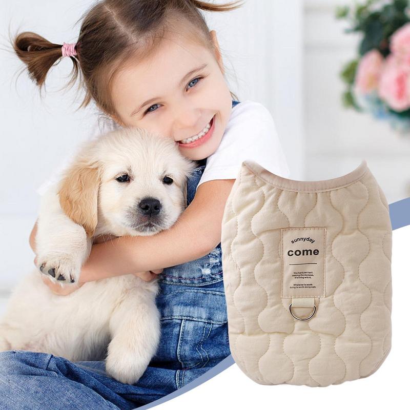 Winter Pet Coat Clothes for Cold Weather Clothing Warm Dog Clothes with Built in Harness Hole Pet Apparel for Small Dogs Cats