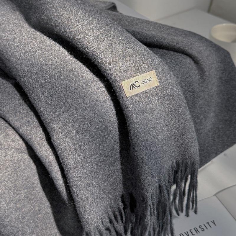 Cachecol Inverno Feminino Sólido 26 Cores Quente Espesso Caxemira Xale Moda Exterior Luxo Franjas Pashmina Envoltório Senhora Cachecóis à Prova de Vento