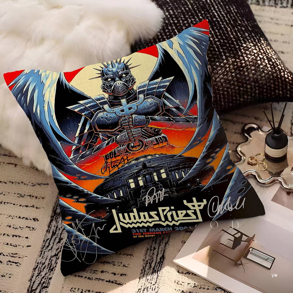 J-Judas Priest Band Pillow Gift Home Office Decoration Bedroom Sofa Car Cushion Cover Case 45X45