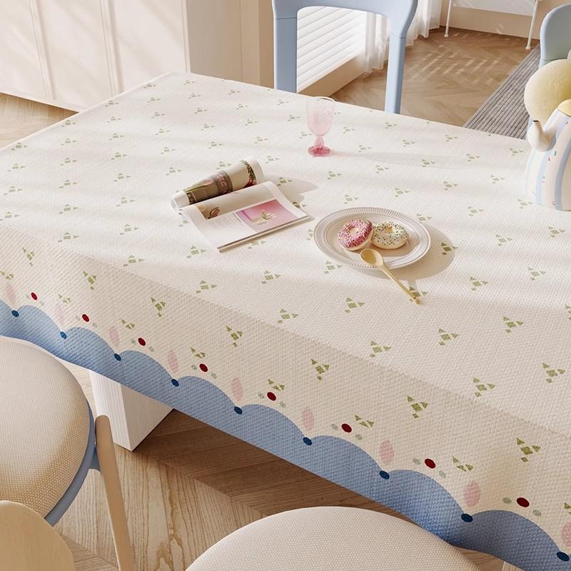 Korean Cherry Grid Pvc Dining Table Cloth Waterproof Morning Sweet Living Alone Girl Breakfast Table, Decorative Cover Cloth