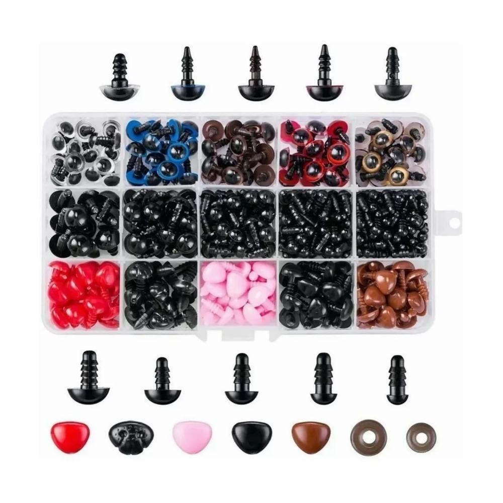 752pcs Assorted Colors Resin Noses Assorted Sizes Stuffed Animals Craft Resin Eyes  Plush Toy Making
