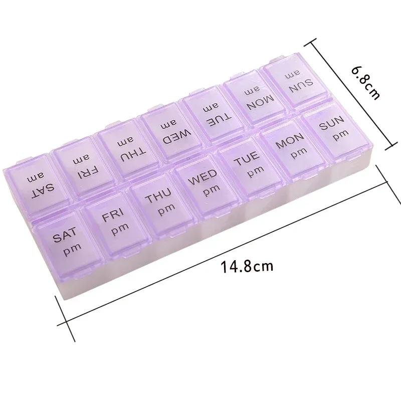 7 Days Weekly Candy Pill Case Medicine Tablet Dispenser Organizer Pill Box Splitters Pill Storage Organizer Container