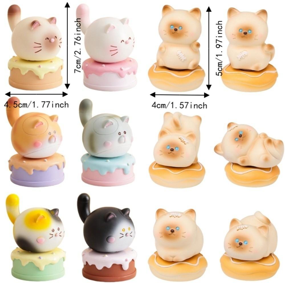 Exquisite Kitty Rotating Figurine Multicolor Table Ornament Cute Siamese Cat Statue  Car Ornaments