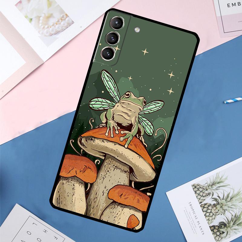 Cottagecore Frog Aesthetic Case For Samsung Galaxy S25 Ultra S21 S22 S24 S23 Ultra S9 S10 Plus S21 FE S25 FE Back Cover