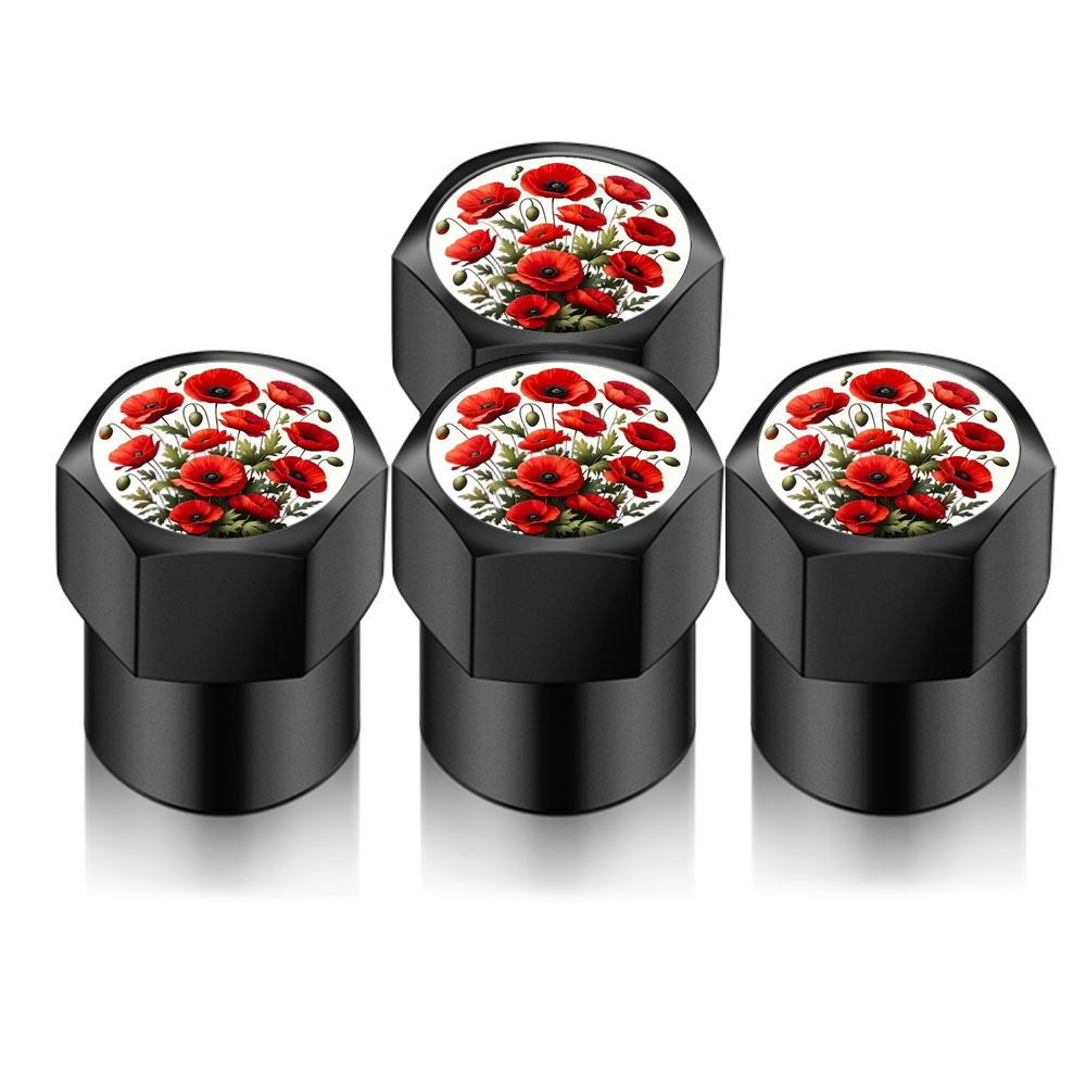 4PCS/LOT DIY Universal For Flower Shape Car Wheel Tire Air Valve Caps Stem Car Stickers For Cars Motor Auto Accessories Decor Gift