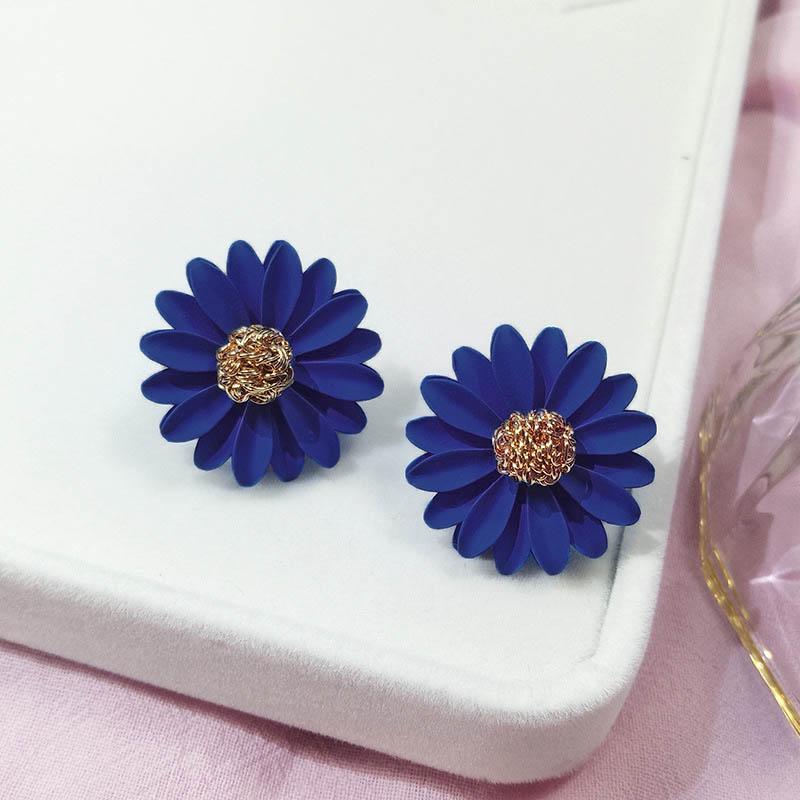 Koreanische Neue Doppel-schichten Blume Tropfen Ohrringe für Damen Übertrieben Frauen Floral Ohrringe Modeschmuck aretes de mujer
