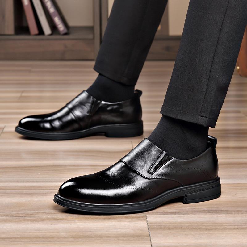 Fashion 2025 Spring Autumn New Men's Business Dress Shoes Solid Color Fashion Cow Leather Shoes Male Fashion Casual Designer Shoe Man