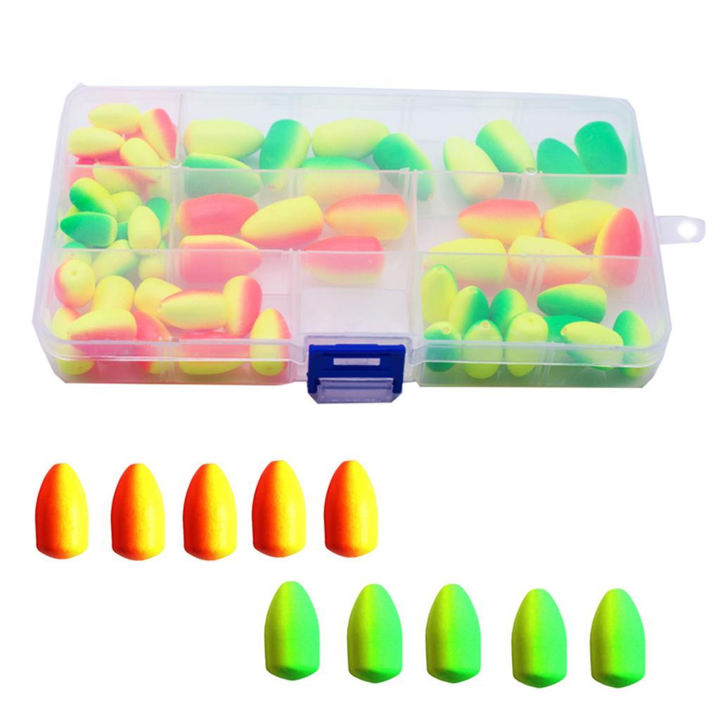 Angelposen 60 PCS Pompano Posen für Angeln Rigs Posen Fliegenfischen Posen Helle Farbe mit