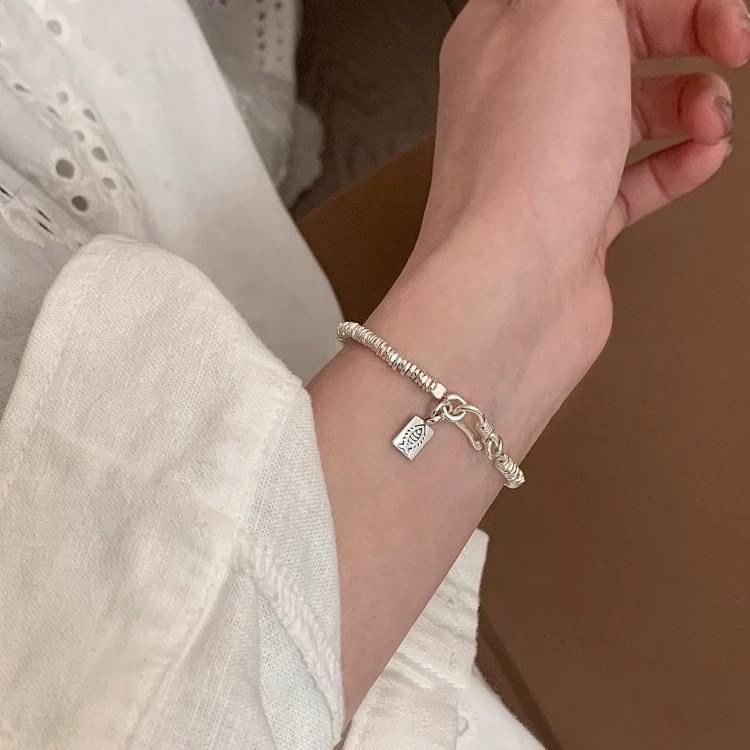 PANJBJ 925 Sterling Silver Beads Fish Bracelet for Women Design Retro Minimalism Fashion Jewelry Party Gift Dropshipping