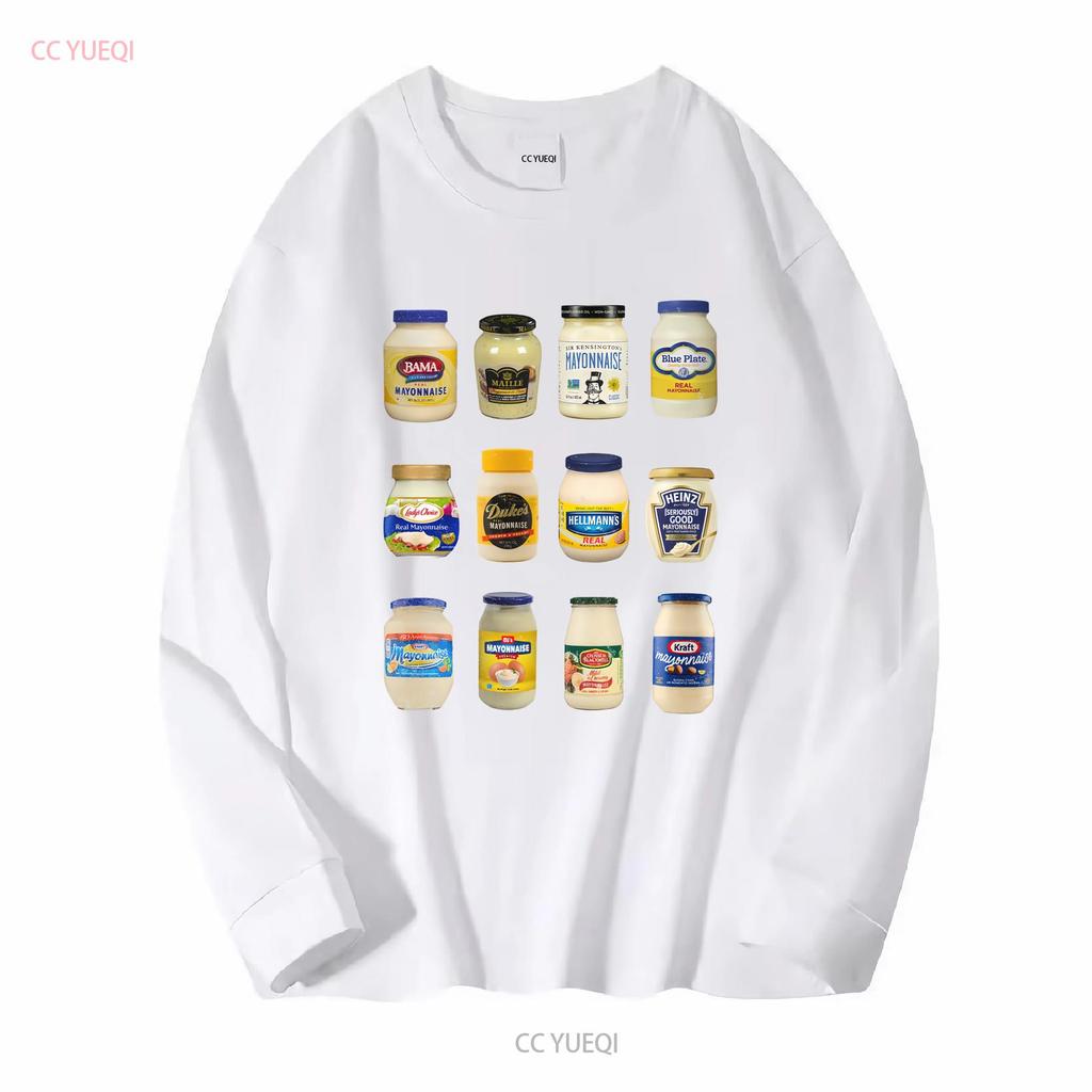 Vintage Mayonnaise Hemd T-Shirt Liebhaber Lustig Mayo Süchtiger Lang- oder Kurzarm Vintage Gewaschen Bequem Vielseitig Streetwear