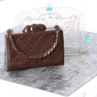 Molde de Chocolate 3D DIY Hecho a Mano Pastel Bolso de Señora Plástico Policarbonato Herramientas para Decorar Pasteles con Imán