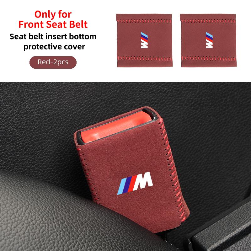 

2025 Hot Alcantara seat belt base cover car sticker For BMW X1 X2 X3 X4 G30 6GT E46 E90 E60 F30 E36 F20 E52.81 E70 E91 E30 E53 F