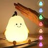 1PC Creative Cute LED Pear Night Light USB Rechargeable Dimming Touch Silicone Table Lamp Bedroom Decoration Couple Gift Boby Light