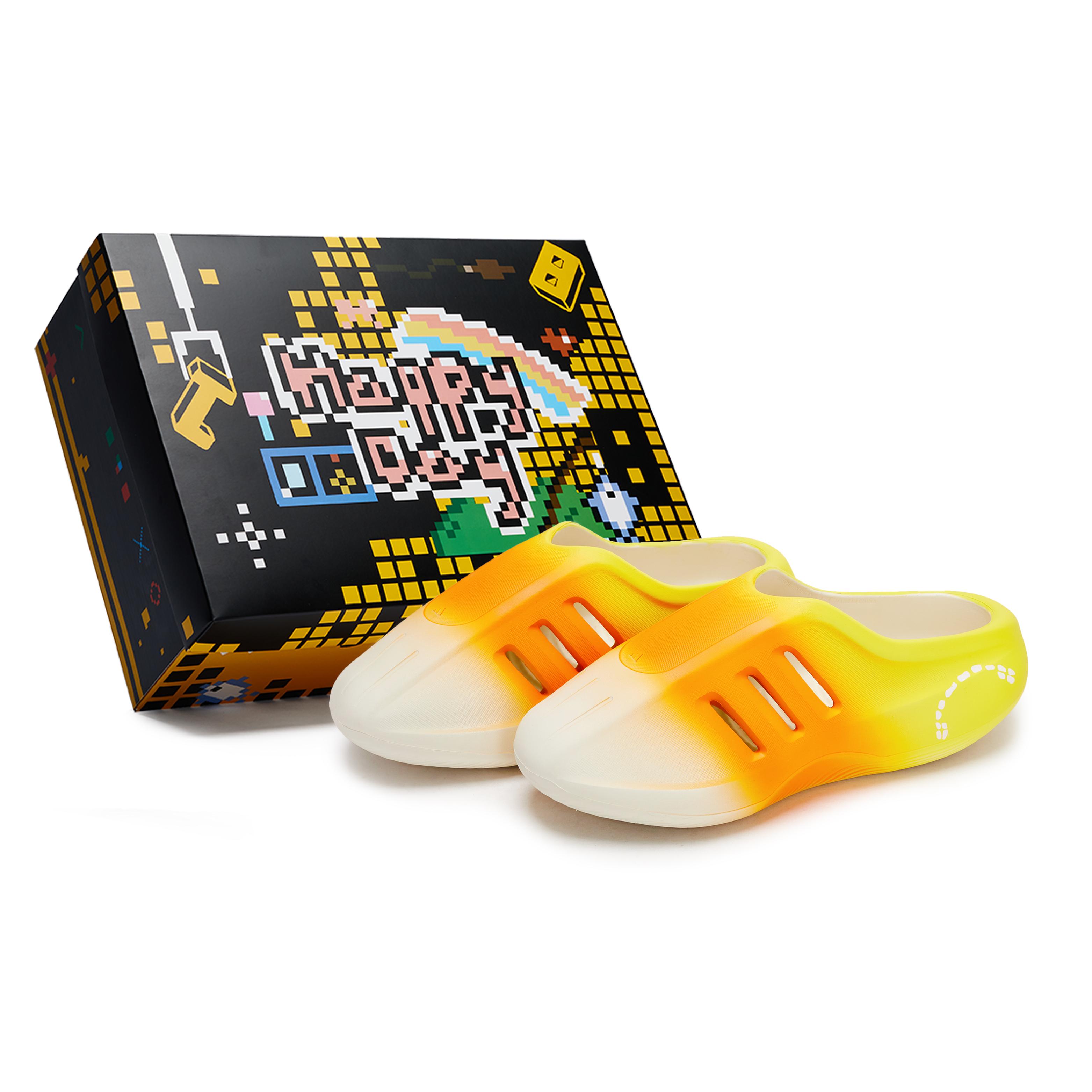 

Adidas Originals AdiFOM IIInfinity Mules Quiet Abrasion Resistant Closed Toe Slippers Unisex White Orange Yellow JH6766(Team80-S-BOX) 42