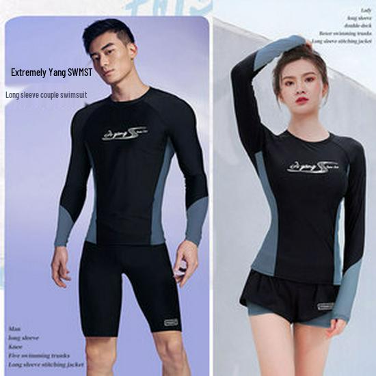Quick-Dry Men's and Women's Long Sleeve Diving Suit - Split Design for Snorkeling, Surf, and Warmth Protection