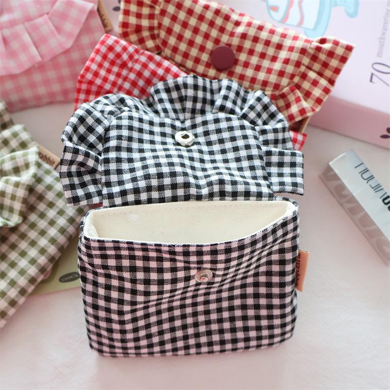 Mini Sanitary Napkin Pad Pouch  Flip Clutch Card Holder Wallet Student Card Holder ID Document Organizer Case Purse