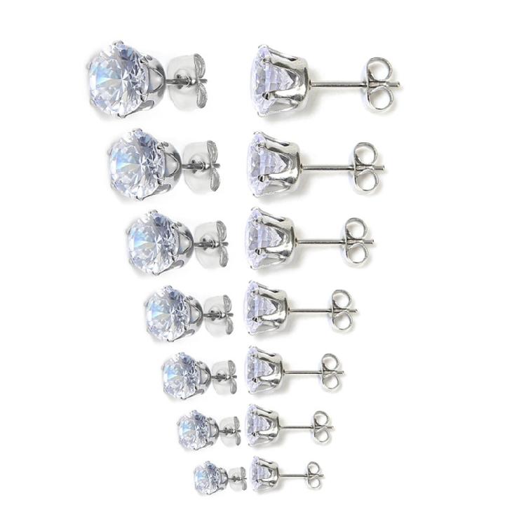 

Versatile Stainless Steel Cubic Zirconia Earrings With Secure 6 Prong Setting for Jewelry Lovers Daily Casual Wear 1
