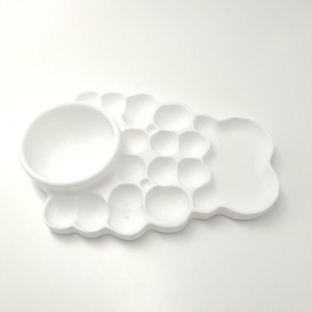 New Plastic Paint Palette Tray White Portable Watercolor Mixing Tray 3D Printing Pigment Tray Palette For Adults