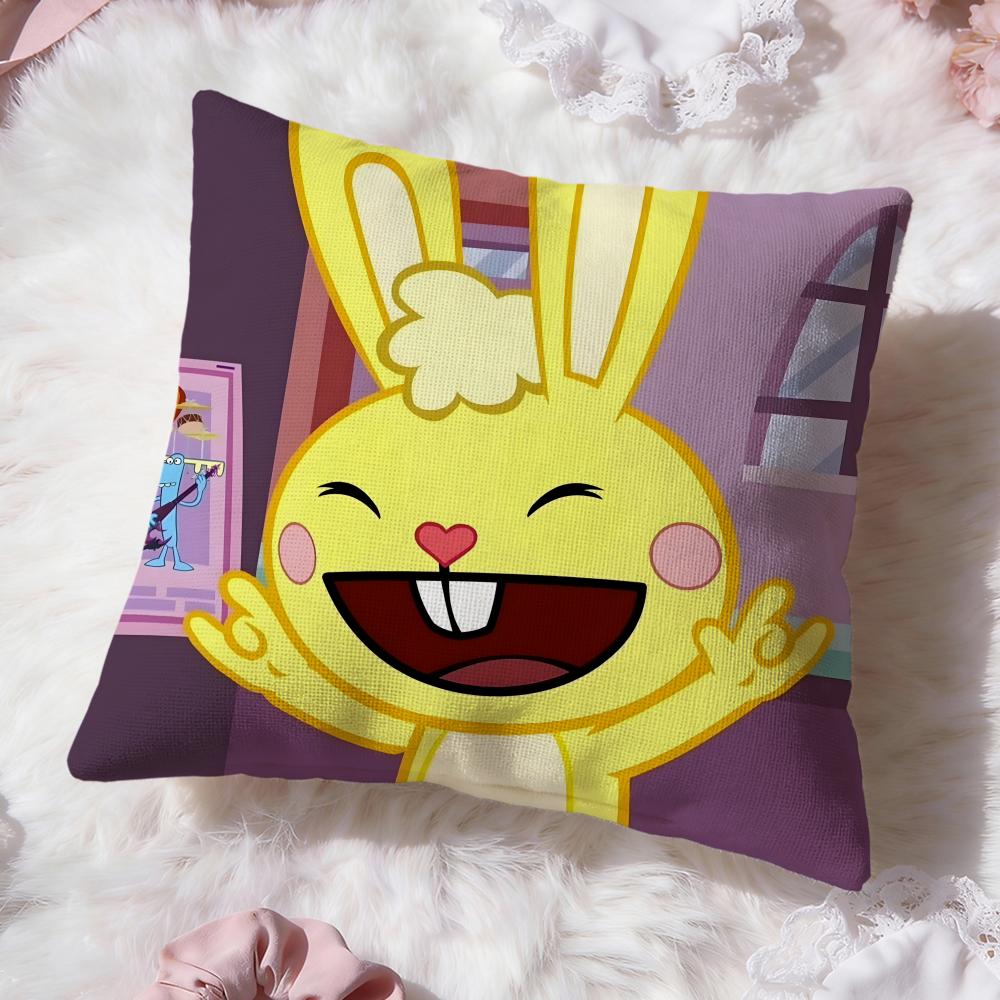 Anime H-Happy Tree Friends Kissenbezug Premium Komfort Wendbarer Kissenbezug -Zwei-in-Eins-Design für jeden Raum & Autoinnenraum