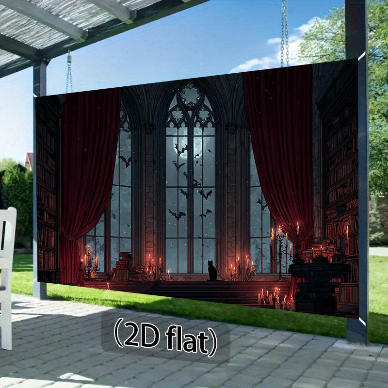 1pc Gothic Library Background Cloth - Halloween Party Decoration Vampire Gothic Photography Background