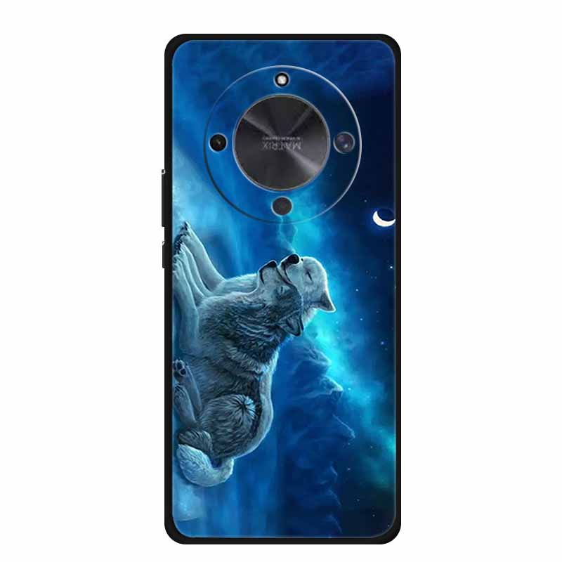 Phone Case For Honor X70 5G 2025 Case X 70 Coque Flowers Black Silicone Soft Back Cover For Honor X70 Cases HonorX70 Funda 6.79"