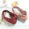 Fashion Women's Pure Color Elastic Knitting Cross Headband for Hair Yoga Sports Face Wash Headband