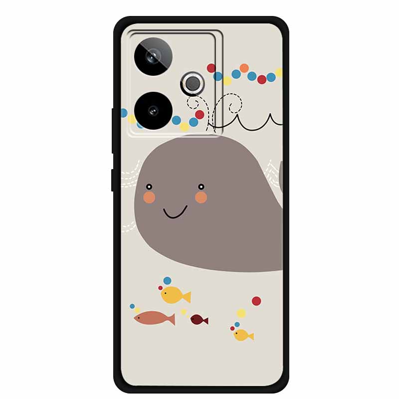 For Realme GT7 3D Relief Phone Case Emboss Flower Back Cover Black Silicone Shockproof Soft Protector 6.8" Realme GT 7T 7 T Capa