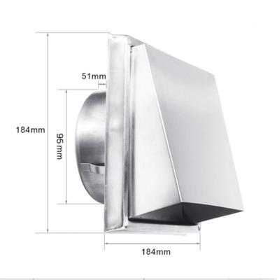 Nástěnný větrací otvor 304 Nerezová ocel Kovový kryt Odsávací mřížka 125 mm/150 mm Nastavitelný větrací ventil Pro koupelnu Kuchyň Kancelář