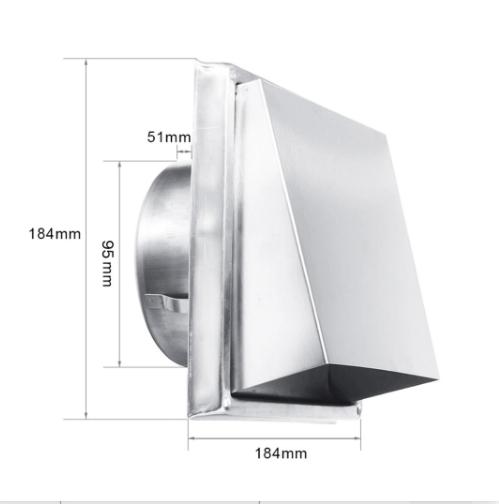 Wall Air Vent Outlet 304 Stainless Steel Metal Cover Exhaust Grille 125mm/150mm Adjustable Air Valve For Bathroom Kitchen Office