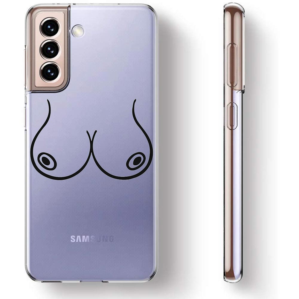 Boobs Art Print Phone Case For Samsung Galaxy S23 S22 Ultra S20 S21 FE 5G S10 S10E S9 S8 Plus 4G Soft Silicone Clear Back Cover