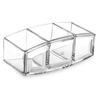 3 Grid Cosmetic Storage Box Clear Makeup Storage Tray Brush Holder  Lipstick Organizer