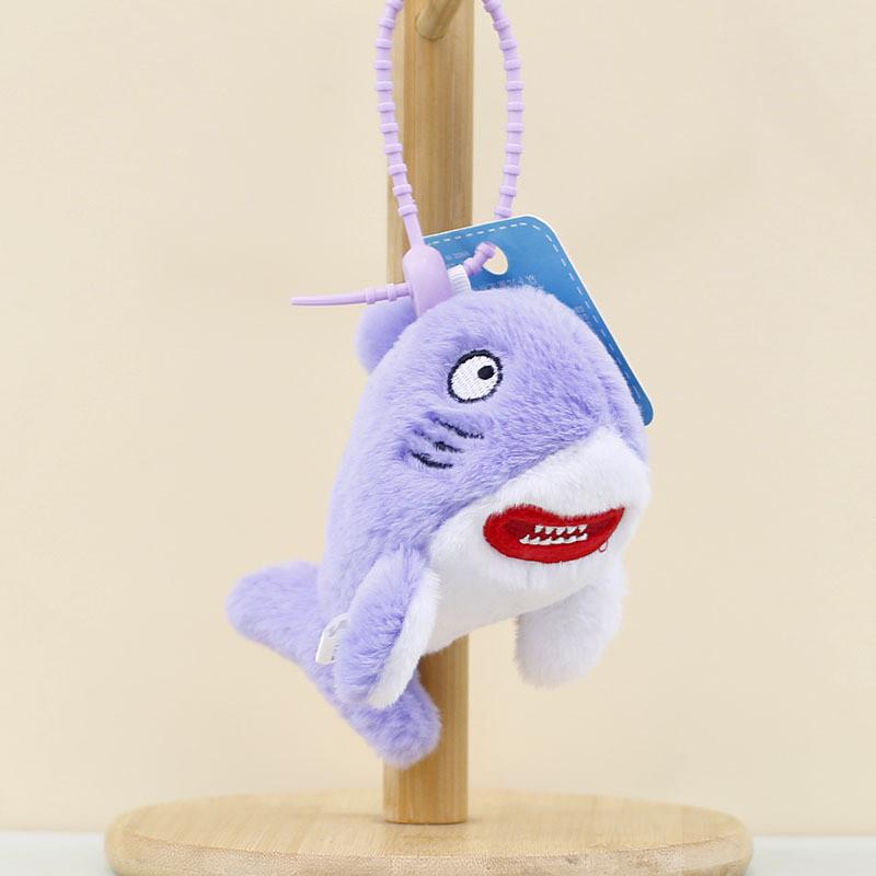 Adorable Shark Plush Keychain Cute Cartoon Shark Stuffed Toy Bag Charm Machine Doll