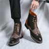Mens Retro Pointed Toe Ankle Boots British Style Large Size Formal Casual Leather