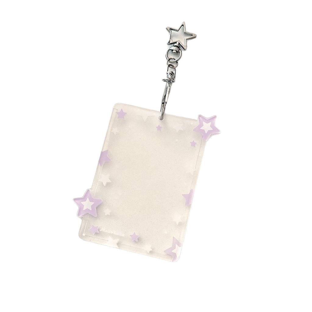 Portafoto Acrílico 3 Pulgadas Lindo Diseño de Estrella Funda Transparente para Tarjetas Kpop, Estuche Protector Impermeable para Tarjetas Coleccionables