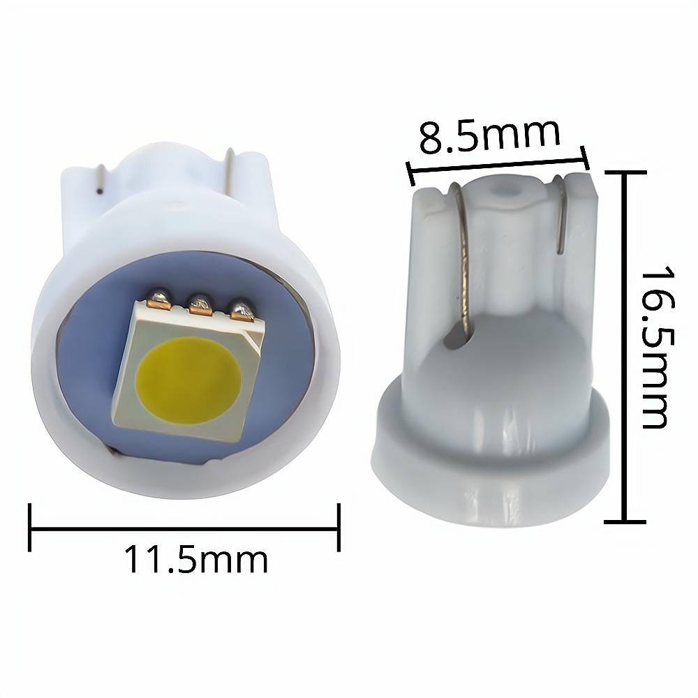 10Pcs Lots T10 W5W 5050 1Smd Car LED White Blue Red Yellow Green Bulb 194 168 192 Dome Lights Wedge Auto Clearance Lamps DC 12V