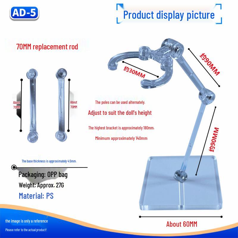 Transparent Acrylic Doll Display Stand with Support Base