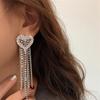 2022 Fashion Love Heart Shiny Zircon Earring For Women Bride Charm Rhinestone Long Tassel Earrings Wedding Party Jewelry Gifts