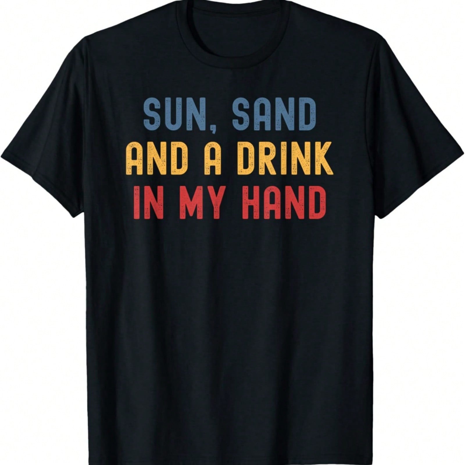 Sun Sand And A Drink In My Hand Funny Graphic Tees T-Shirt S разноцветный