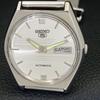 AUTOMATIC 6309A VINTAGE SEIKO 5 JAPAN MENS SILVER COLOR DIAL WATCH A701407-5 R206b-a701407